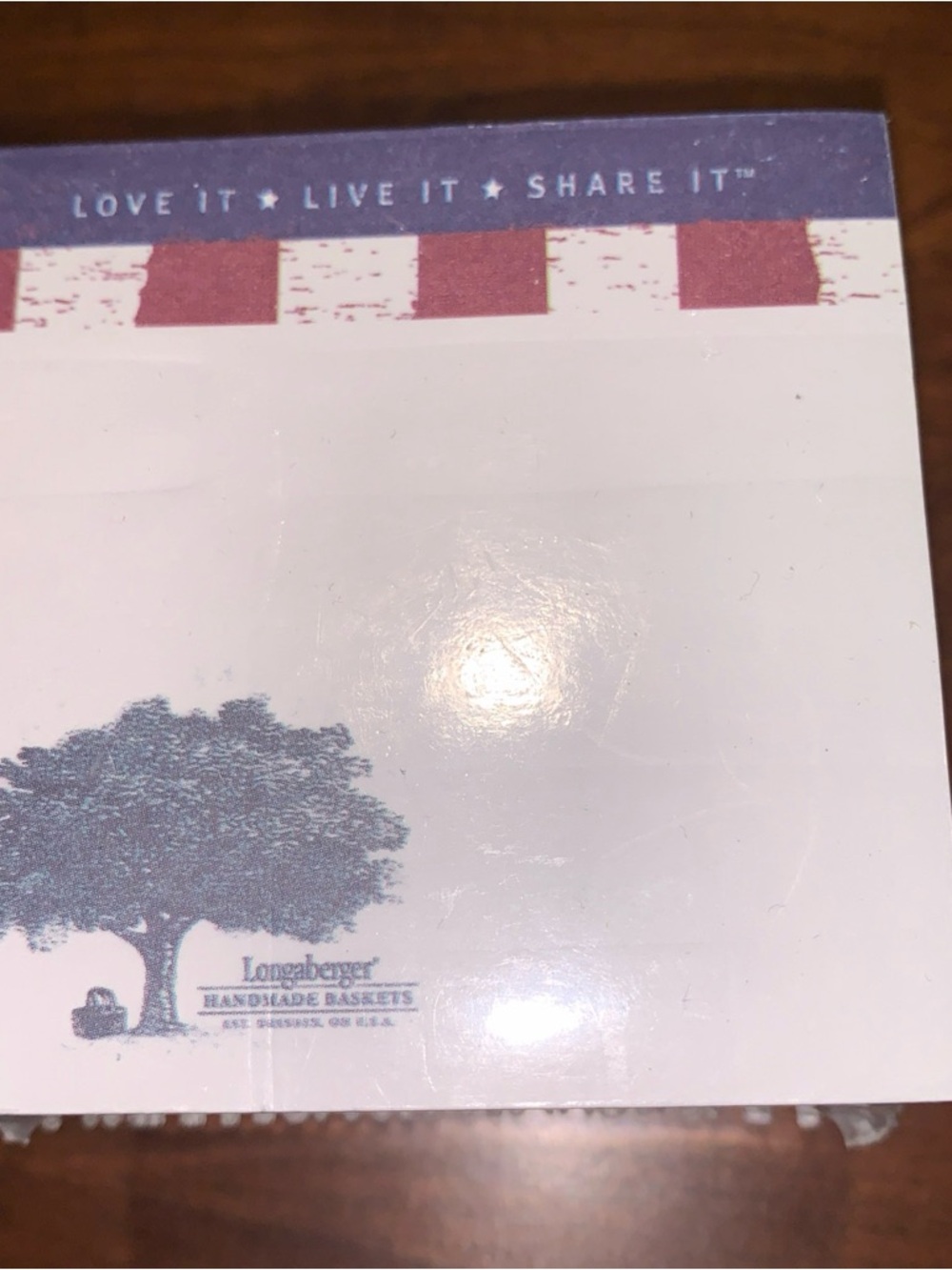 Longaberger LOVE IT * LIVE IT * SHARE IT* 6-PK  Post it Notecube #88237 NIP